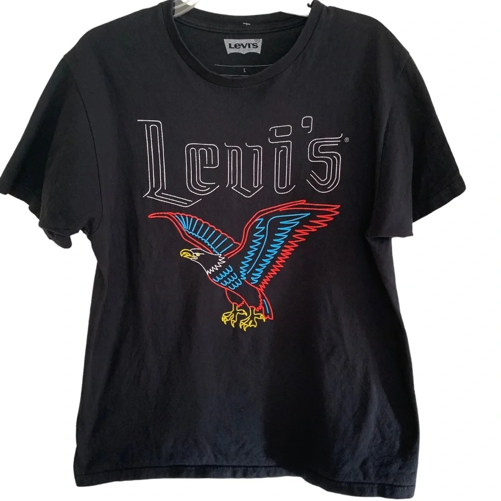 Levi's Black Neon Eagle Graphic Tee Large